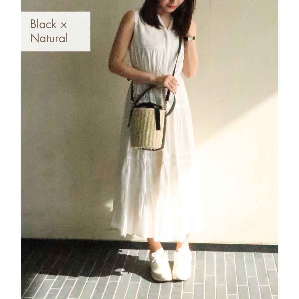 HOBI ベロアリボンかごバケツバッグ