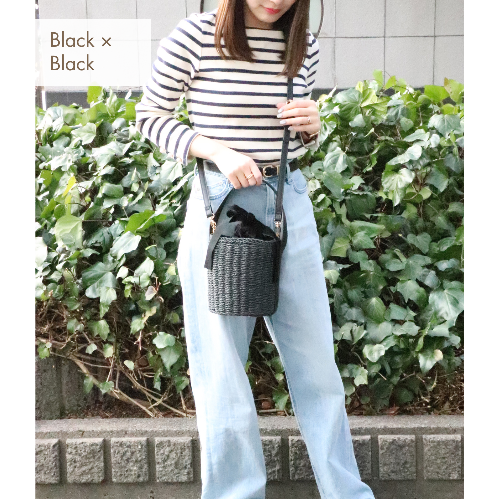 HOBI ベロアリボンかごバケツバッグ