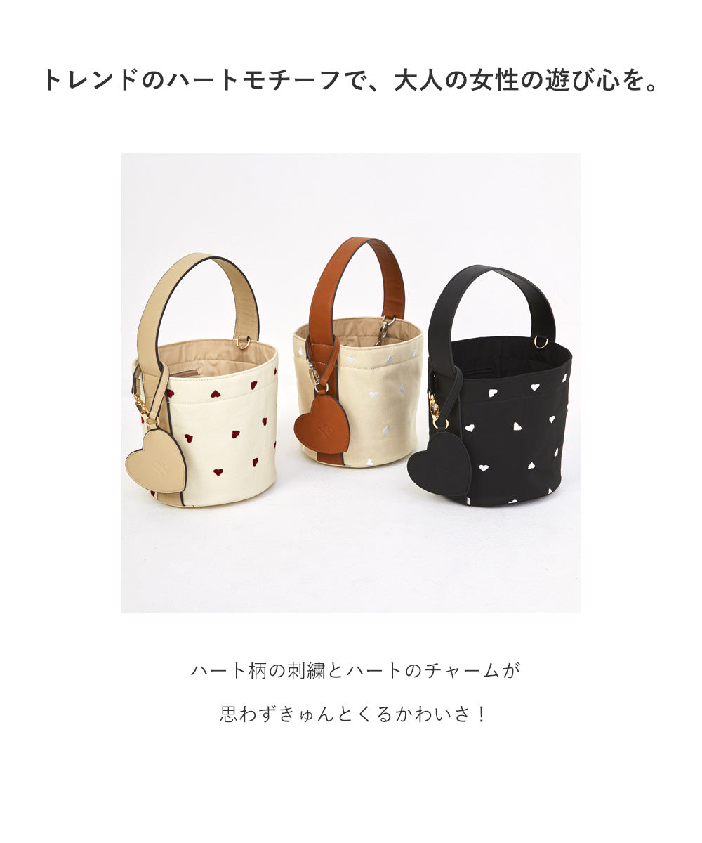 HOBI ハート柄バケツバッグ