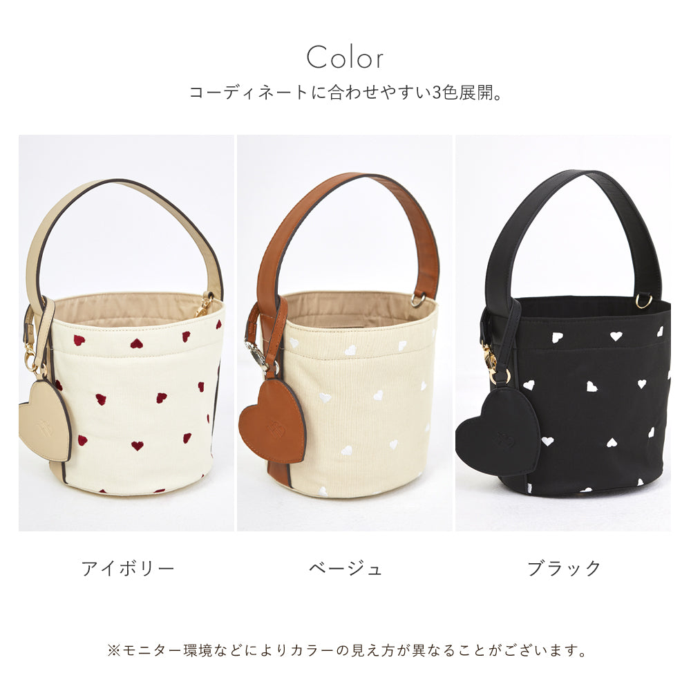 HOBI ハート柄バケツバッグ