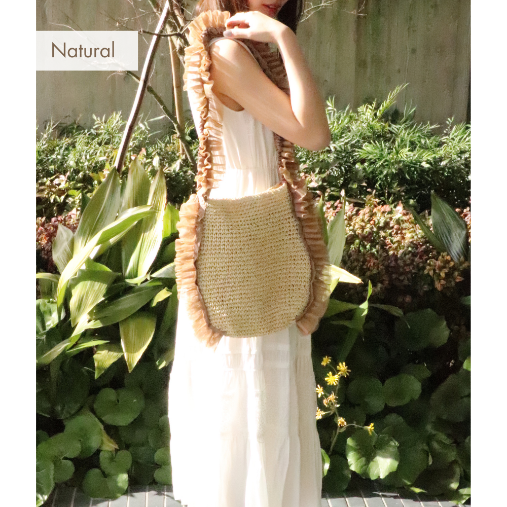 HOBI フリル付きかごバッグ