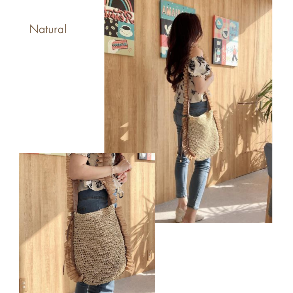 HOBI フリル付きかごバッグ