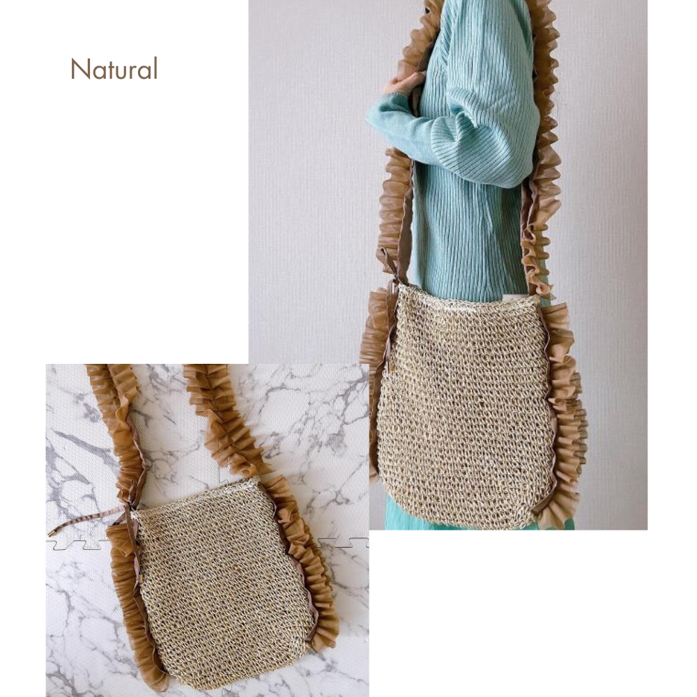 HOBI フリル付きかごバッグ