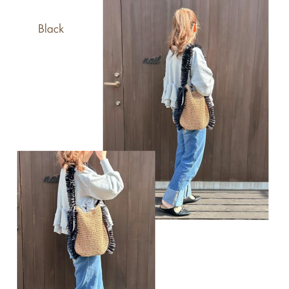 HOBI フリル付きかごバッグ