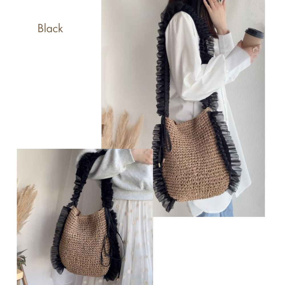 HOBI フリル付きかごバッグ