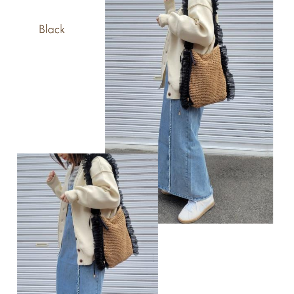 HOBI フリル付きかごバッグ