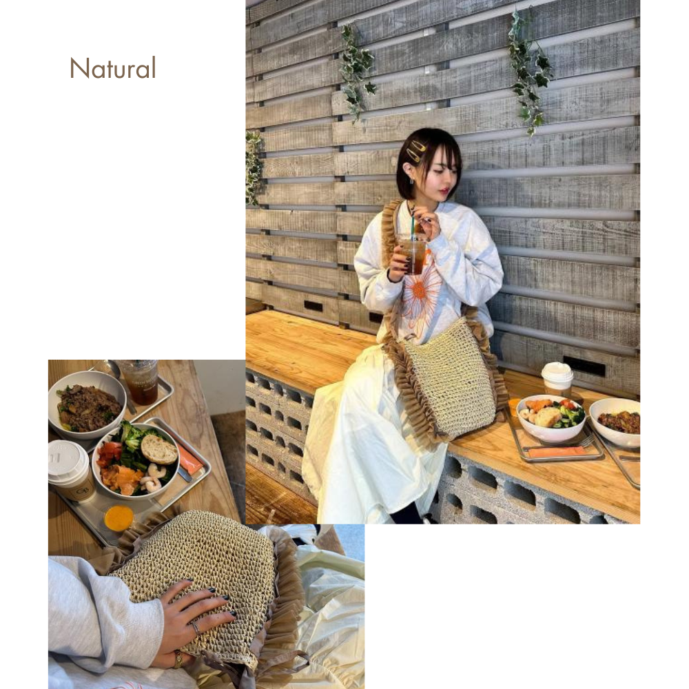 HOBI フリル付きかごバッグ