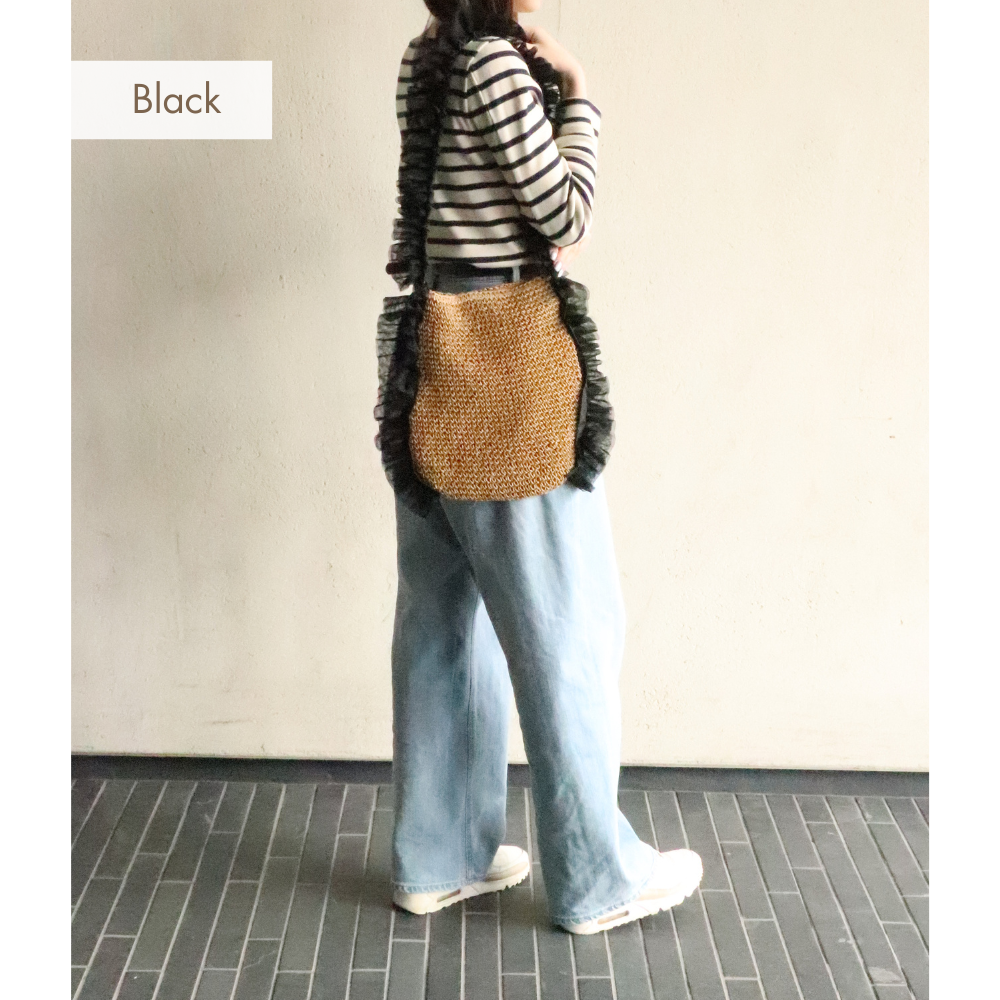 HOBI フリル付きかごバッグ