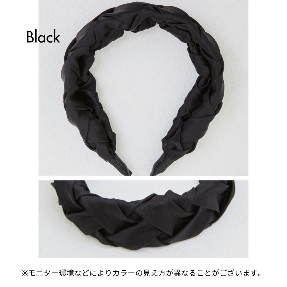 HOBI サテン編み込みカチューシャ