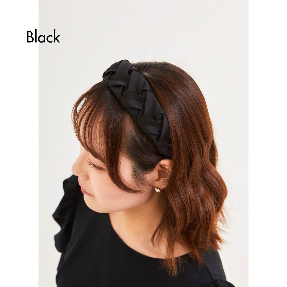 HOBI サテン編み込みカチューシャ